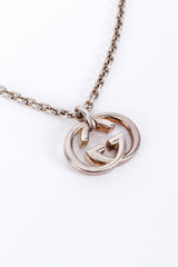 Gucci Sterling Silver GG Pendant Necklace charm detail @RECESS LA