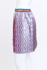 Gucci Lurex Pleated GG Skirt side on mannequin closeup @recess la