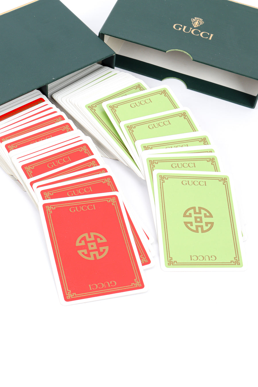 Vintage Gucci Red & Green 2 Deck Playing Card Set II – Recess display picture 2