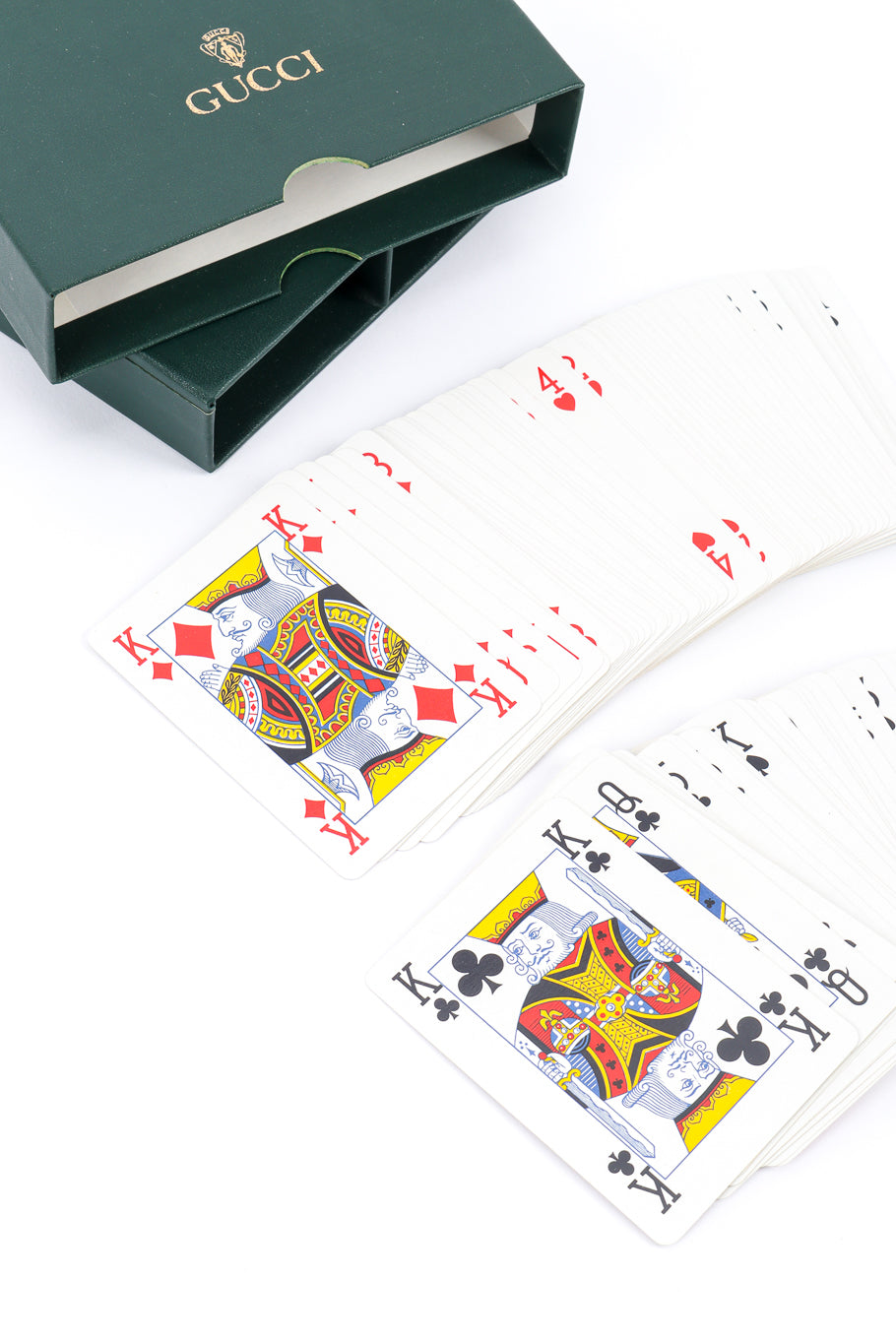 Vintage Gucci Red & Green 2 Deck Playing Card Set II decks closeup @recessla