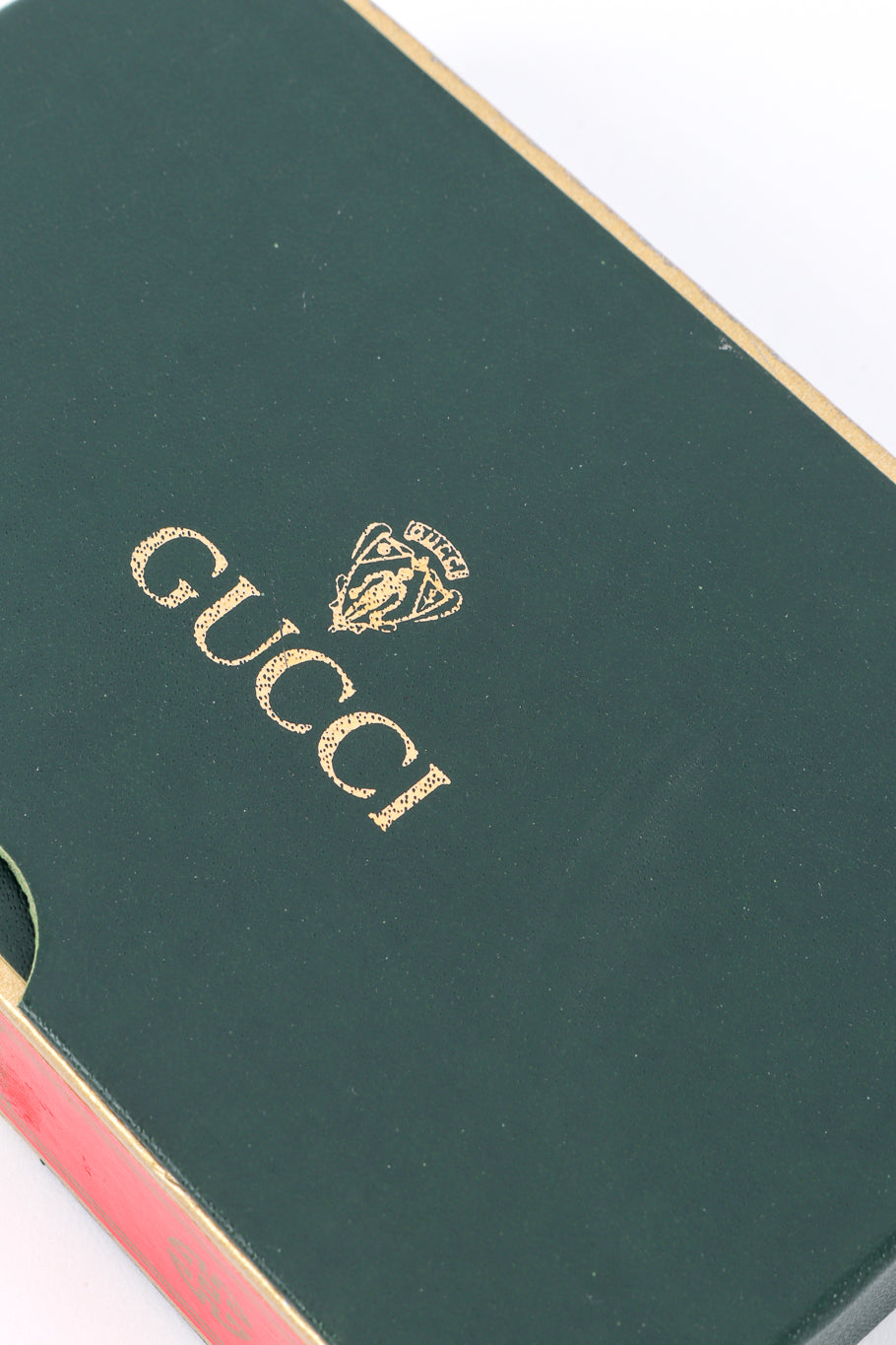 Vintage Gucci Red & Green 2 Deck Playing Card Set II signature stamp closeup @recessla