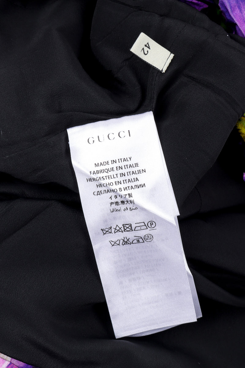 2017 S/S Silk Floral Appliqué Blouse by Gucci fabric tag @recessla