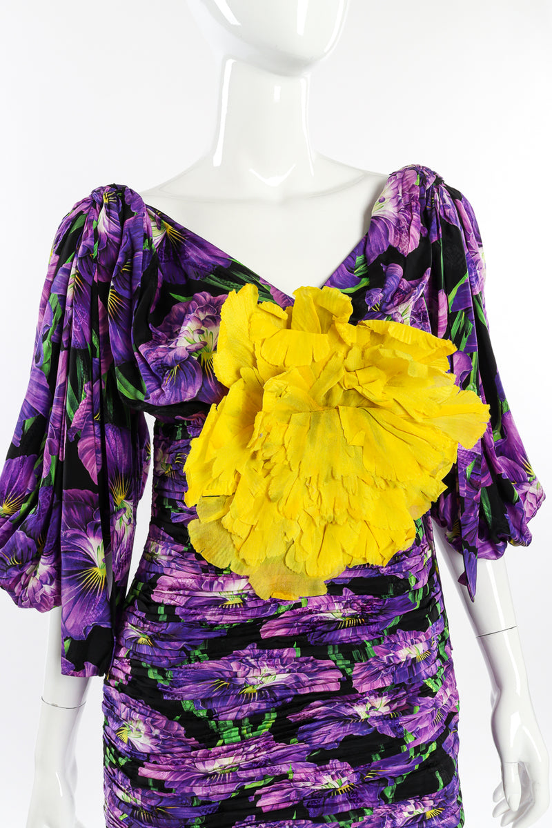 2017 S/S Silk Floral Appliqué Blouse by Gucci on mannequin chest close @recessla