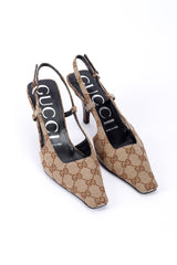 GG Logo-Jacquard Slingback Pumps by Gucci on white background @recessla