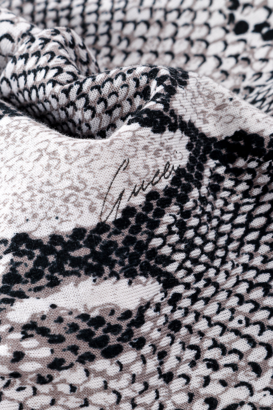 Gucci Snake Print Crop Top fabric closeup @recess la
