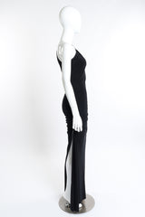 Vintage Janine Ruched One Shoulder Dress right side on mannequin @recess la