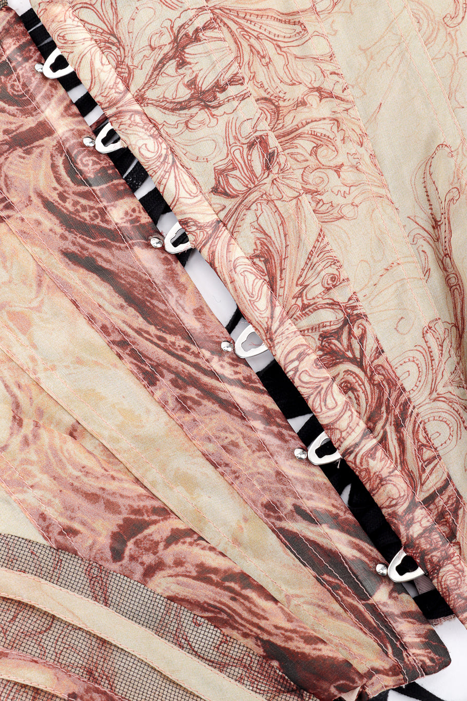 Silk Chiffon Rococo Corset Top by Jean Paul Gaultier steel closure @recess LA
