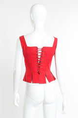 1993 S/S Denim Bustier Corset Top by Jean Paul Gaultier on mannequin back @recess LA