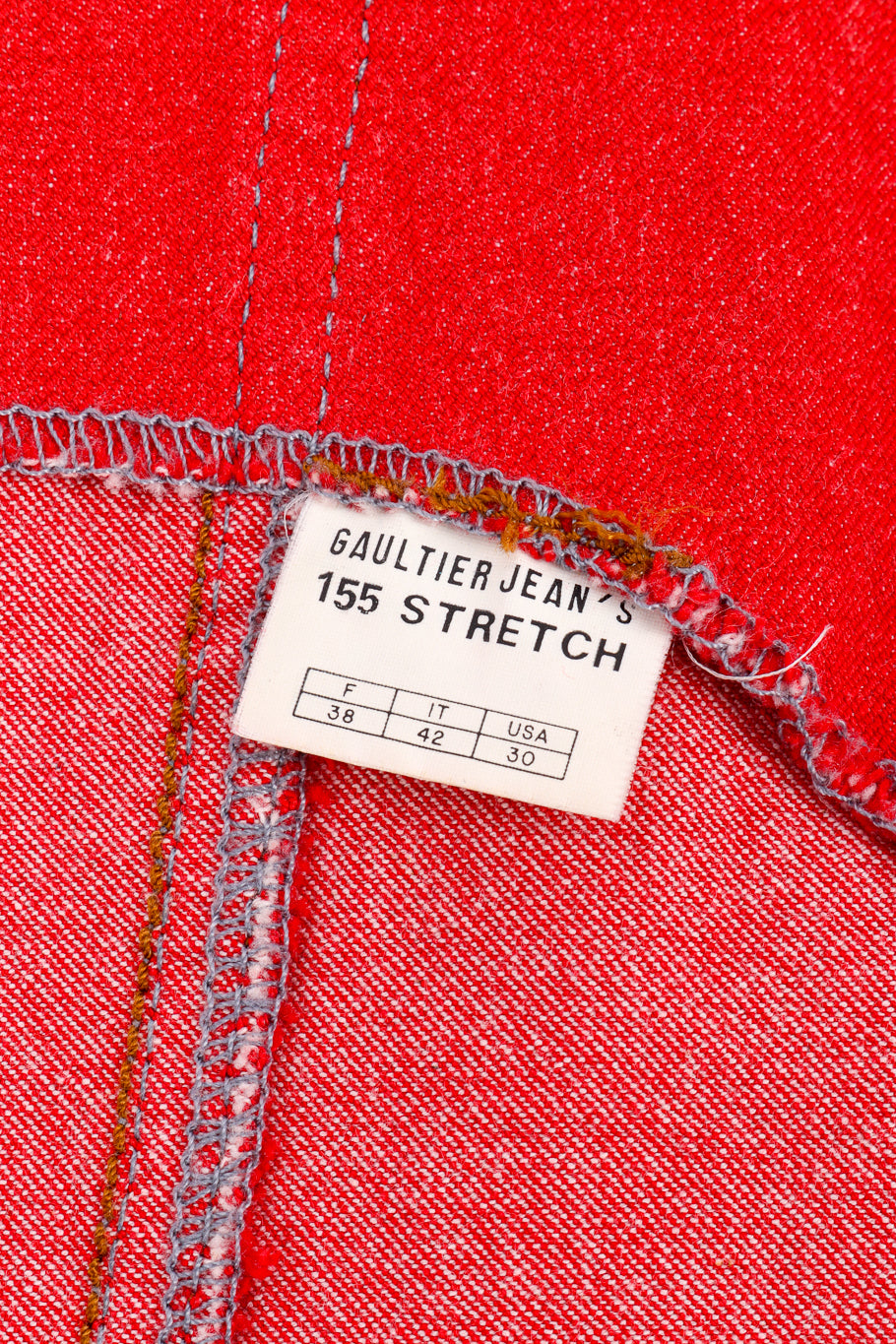 1993 S/S Denim Bustier Corset Top by Jean Paul Gaultier fabric tag @recess LA
