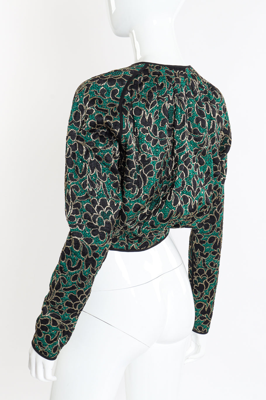 Vintage Geoffrey Beene Lace Jacket back on mannequin closeup @recessla
