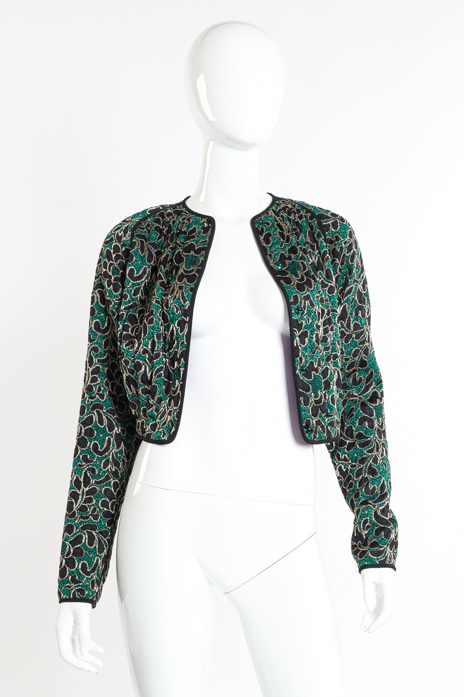Vintage Geoffrey Beene Lace Jacket open front on mannequin @recessla