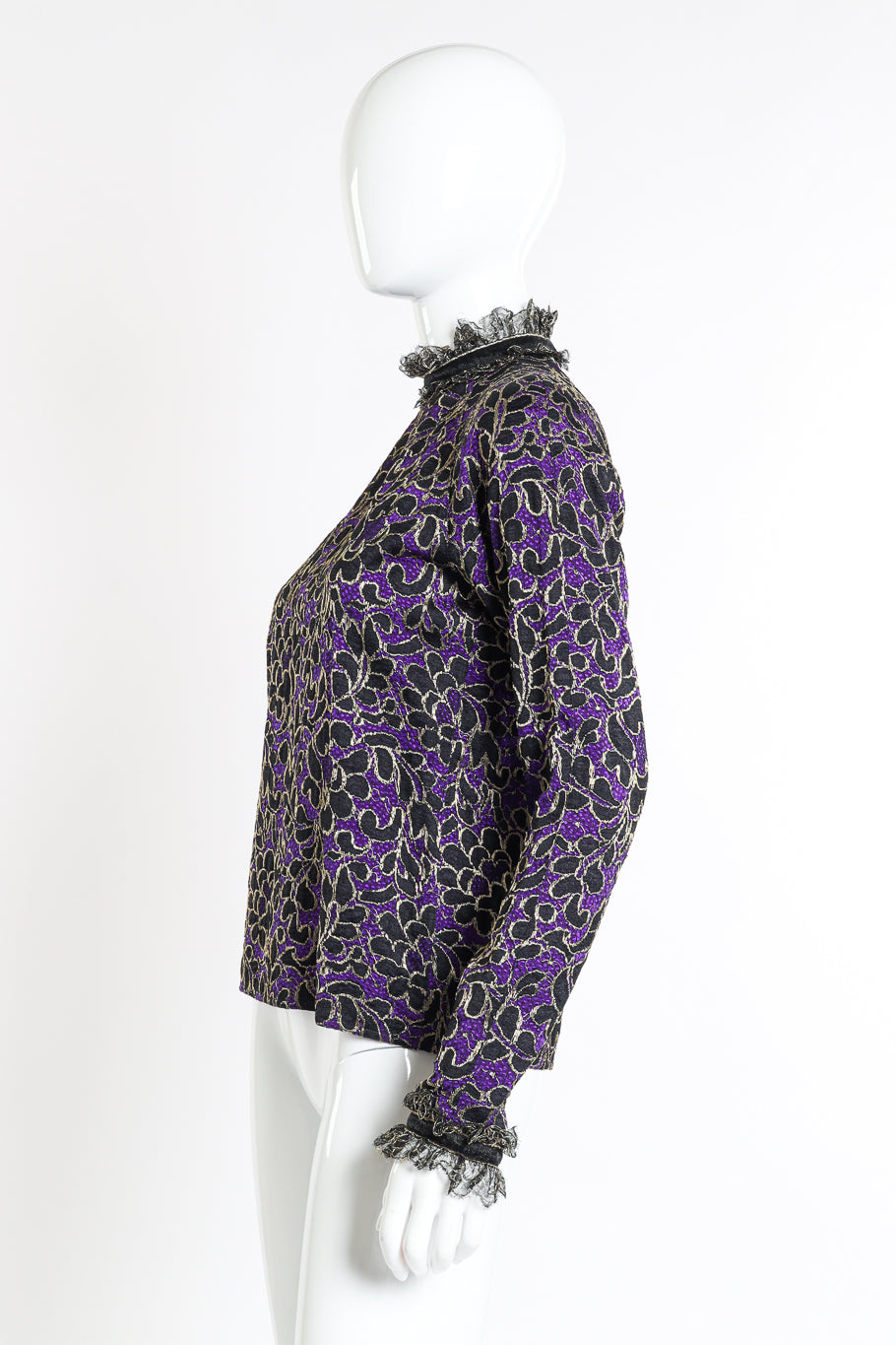 Vintage Geoffrey Beene Lace Silk Top side on mannequin @recessla