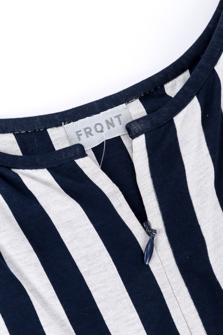 Vintage Geoffrey Beene Striped Jumpsuit zipper closeup closeup @Recessla