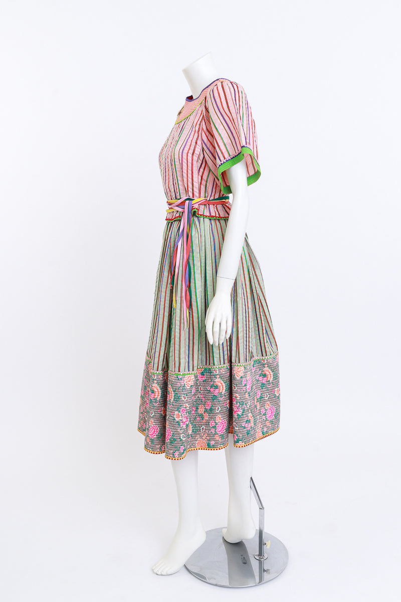 Geoffrey Beene Candy Stripes & Carnations Peasant Skirt Set @RECESS LA