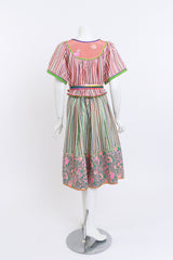 Geoffrey Beene Candy Stripes & Carnations Peasant Skirt Set @RECESS LA