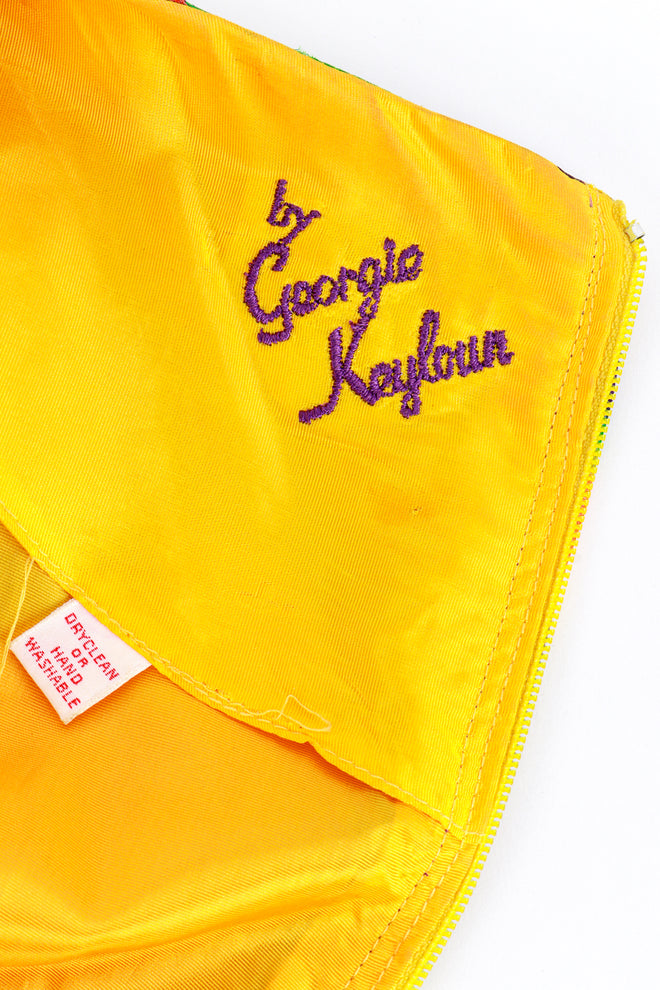 Vintage Georgie Keyloun Floral Chiffon Rhinestone Caftan embroidered signature @recess la