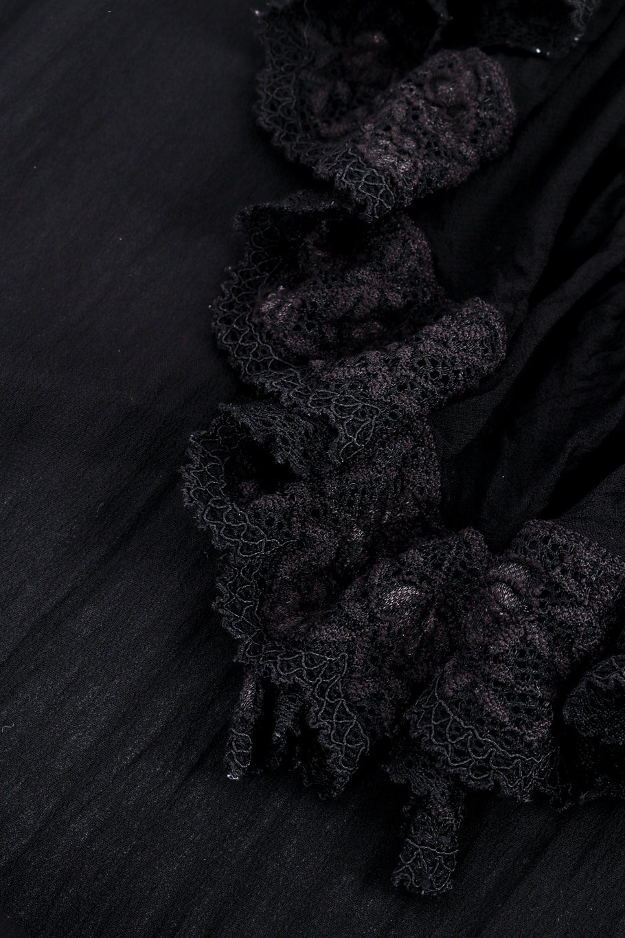 Vintage Ghost Lace Peasant Dress lace ruffle closeup @recess la