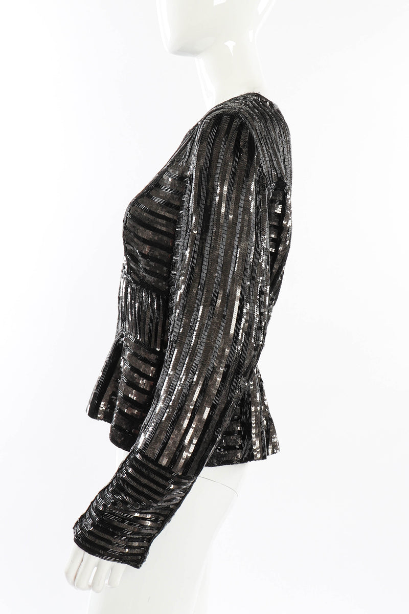 Vintage Gianfranco Ferre Sequin Stripe Jacket side on mannequin @recessla