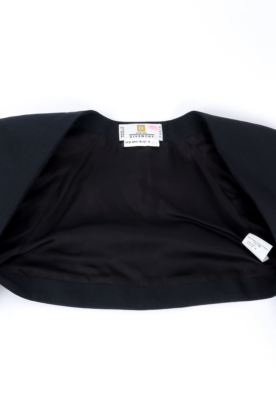 Givenchy Couture Bell Sleeve Bolero view of lining @recessla