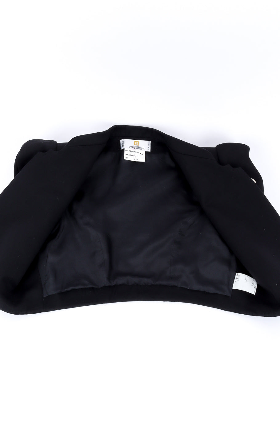 Vintage Givenchy Couture Soutache Matador Jacket view of lining @recessla