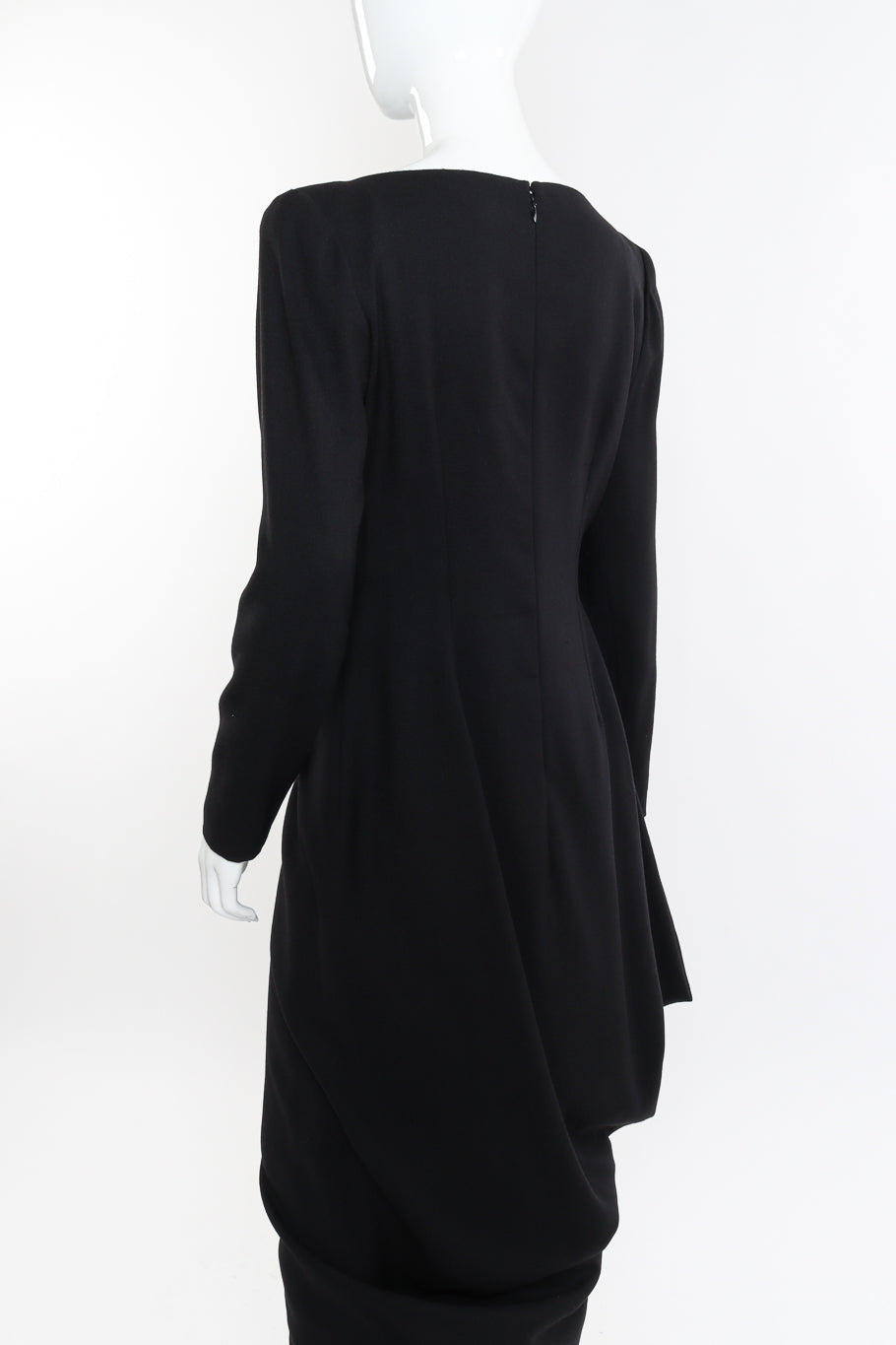 Vintage Givenchy Asymmetrical Hem Dress back on mannequin closeup @recessla