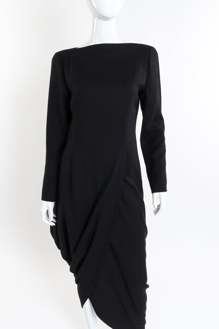 Vintage Givenchy Asymmetrical Hem Dress front on mannequin closeup @recessla