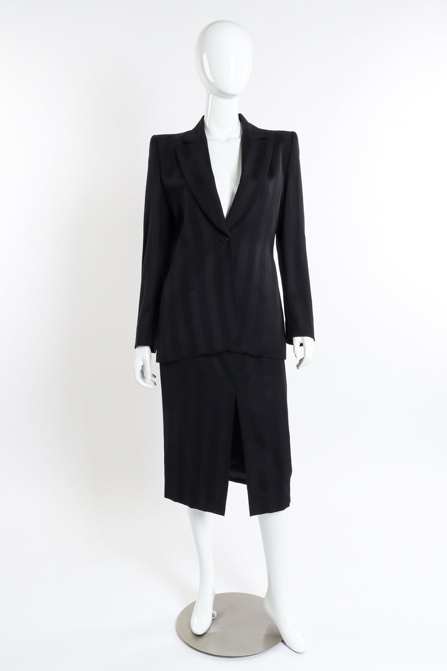 Vented Wool Stripe Blazer & Skirt Suit by Givenchy on mannequin @recessla