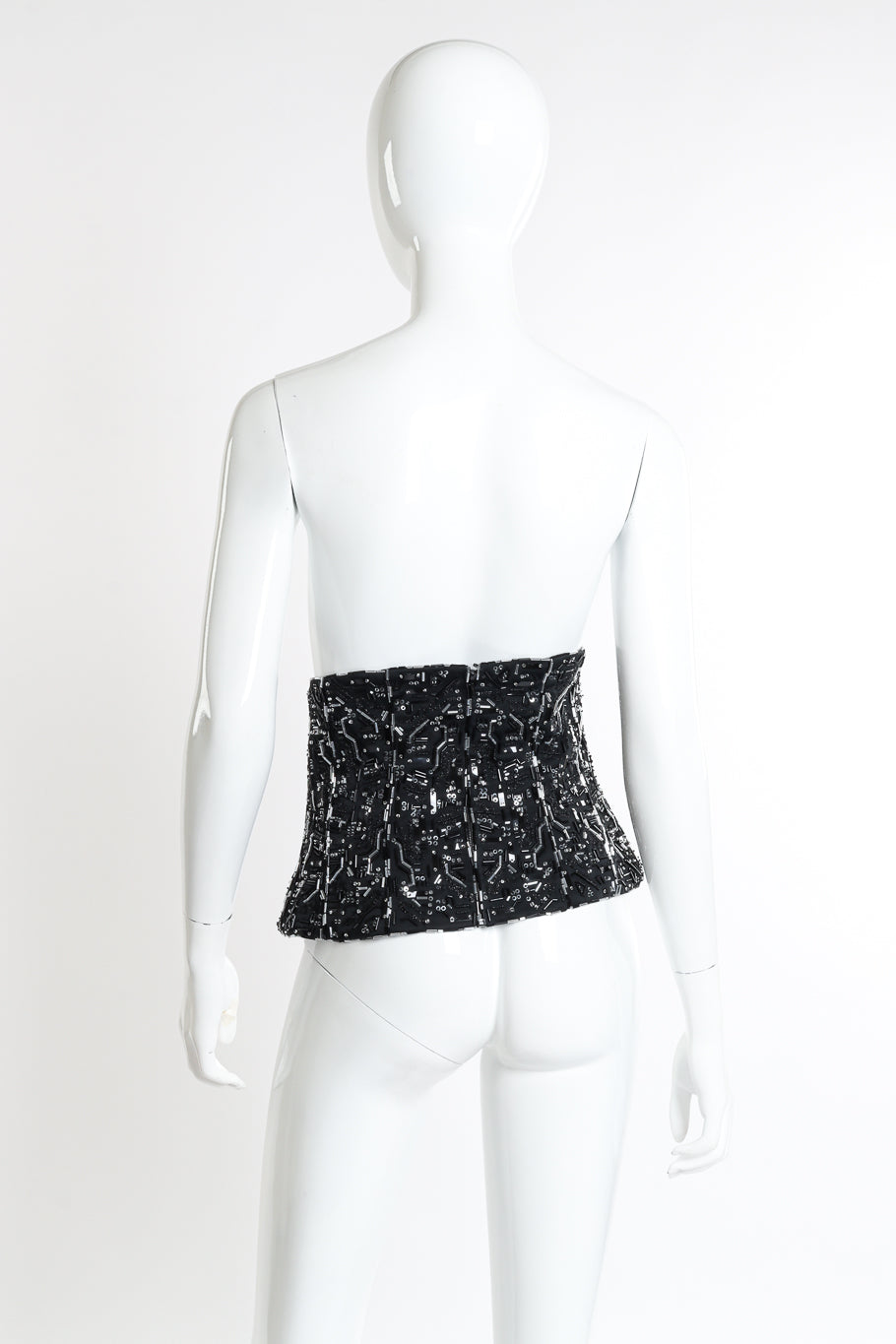 Vintage Givenchy Couture Microchip Beaded Belt back on mannequin @recessla
