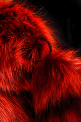 Raccoon Fur Asymmetrical Cape by Givenchy charm hook @ Recess LA