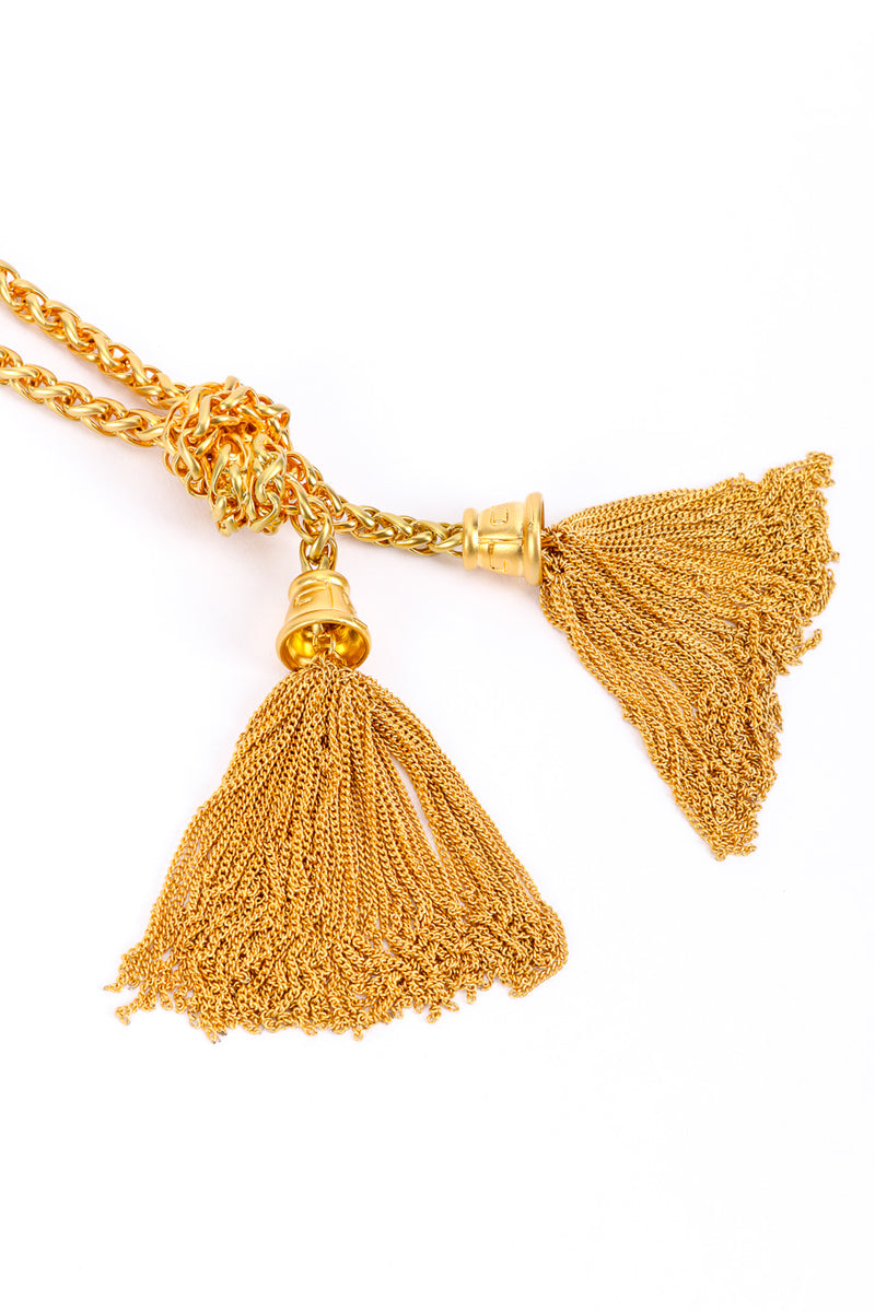 Vintage Givenchy Knotted Double Tassel Necklace tassel closeup @recessla