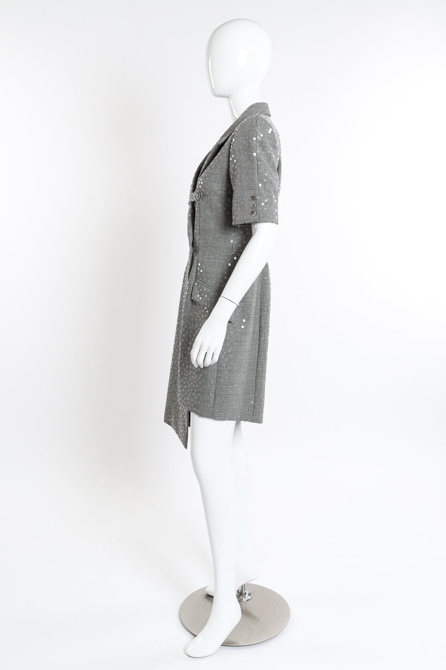 Vintage Givenchy Plaid Sequin Dress side on mannequin @recessla