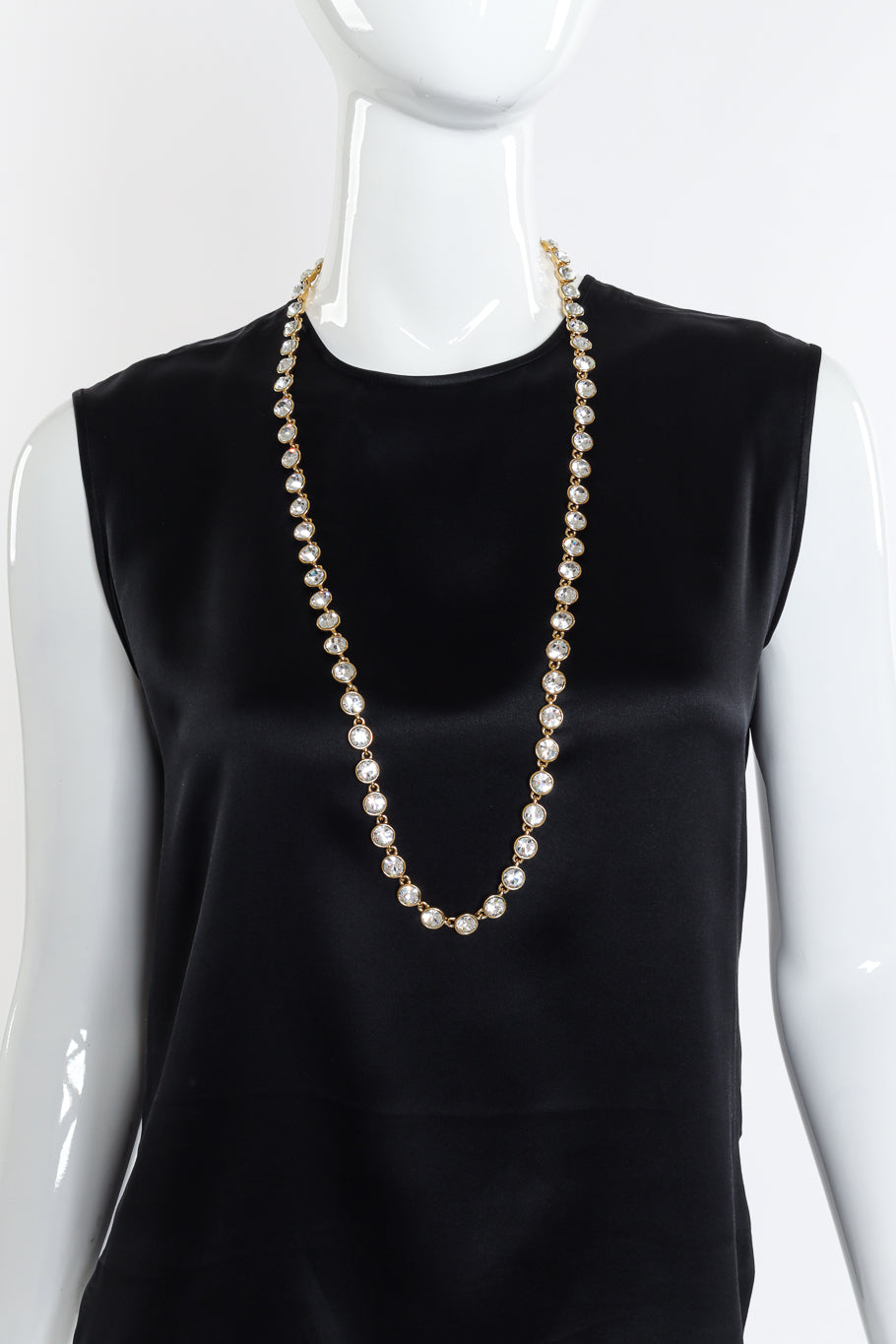 Vintage Givenchy Crystal Link Necklace on mannequin @recessla