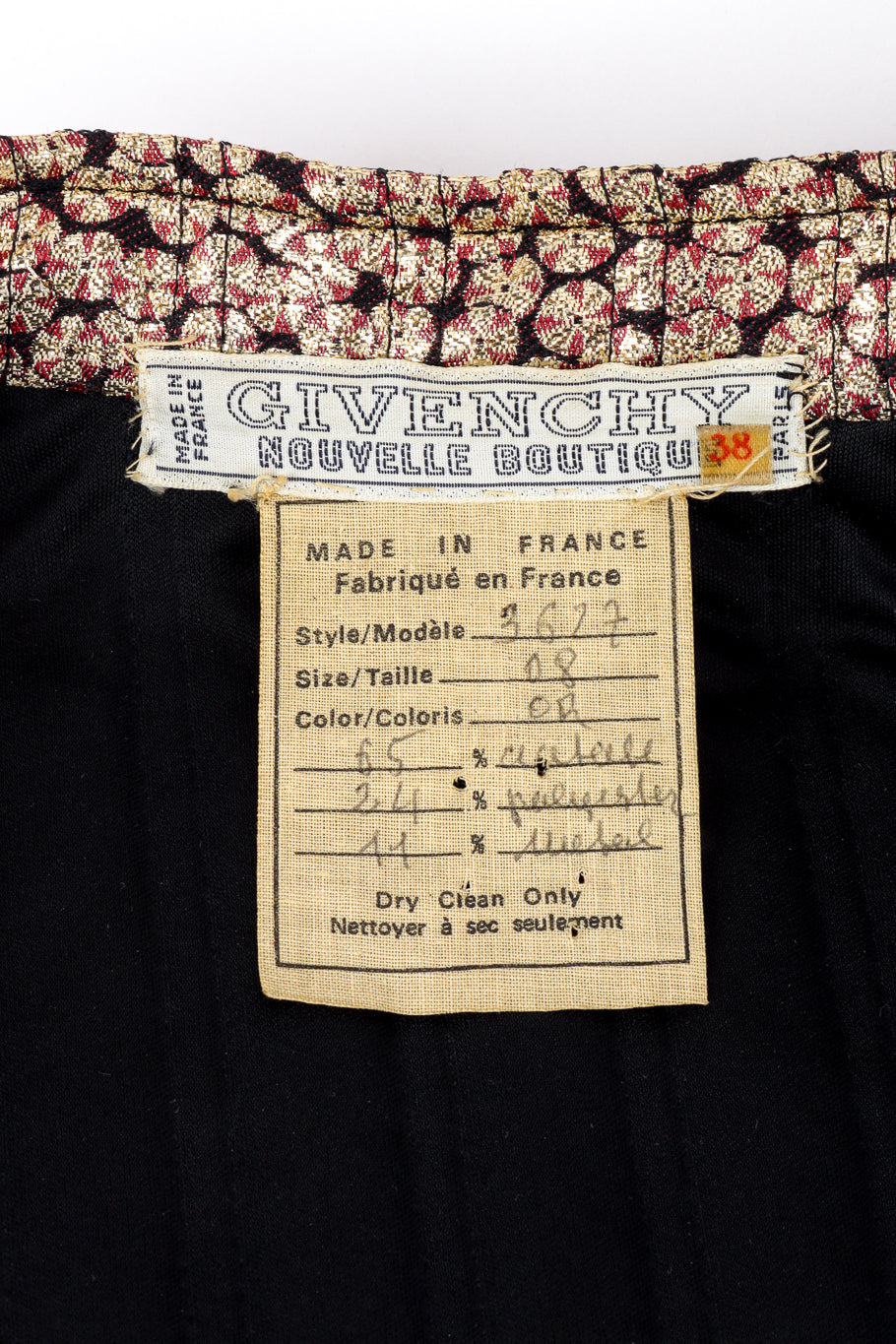 Vintage Givenchy Floral Lamé Jacket signature label @recess la
