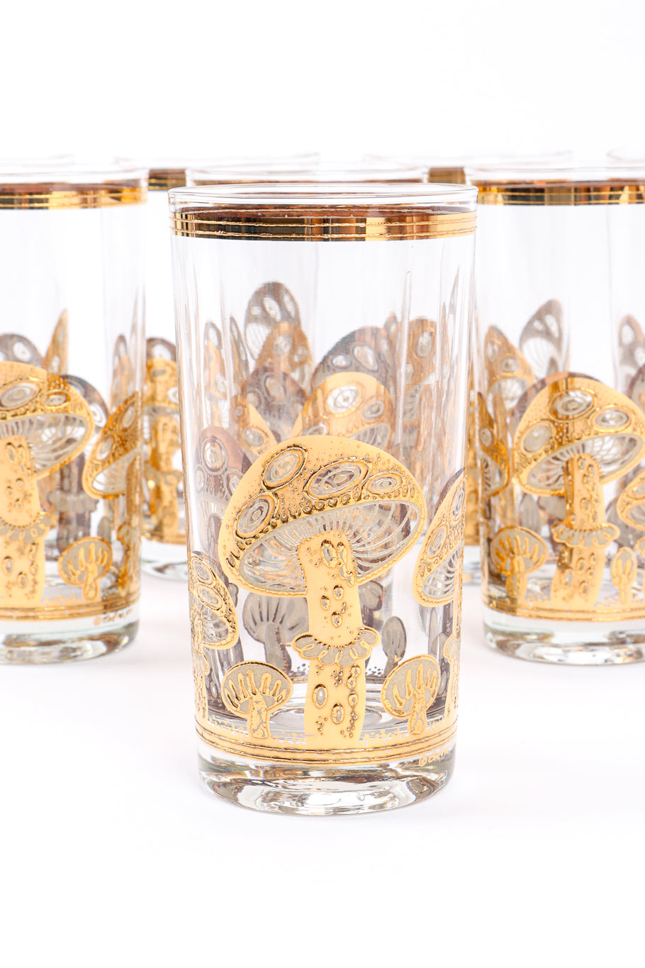 Gilded Mushroom Highball Glasses by Culver 3 from front @recessla