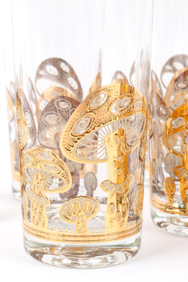 Gilded Mushroom Highball Glasses by Culver bottom mushrooms close @recessla