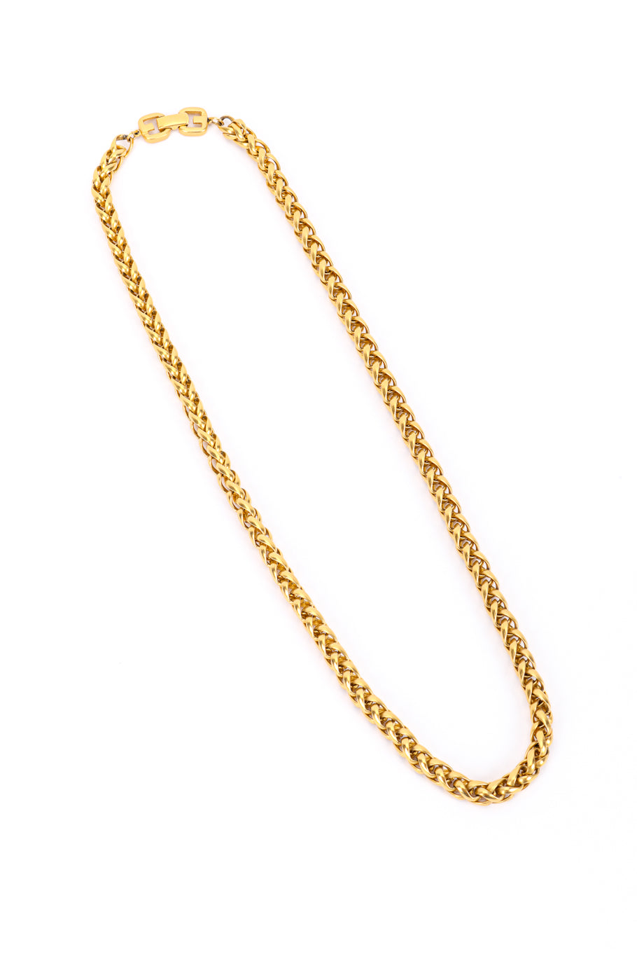 Vintage Givenchy Wheat Chain Necklace front @recessla