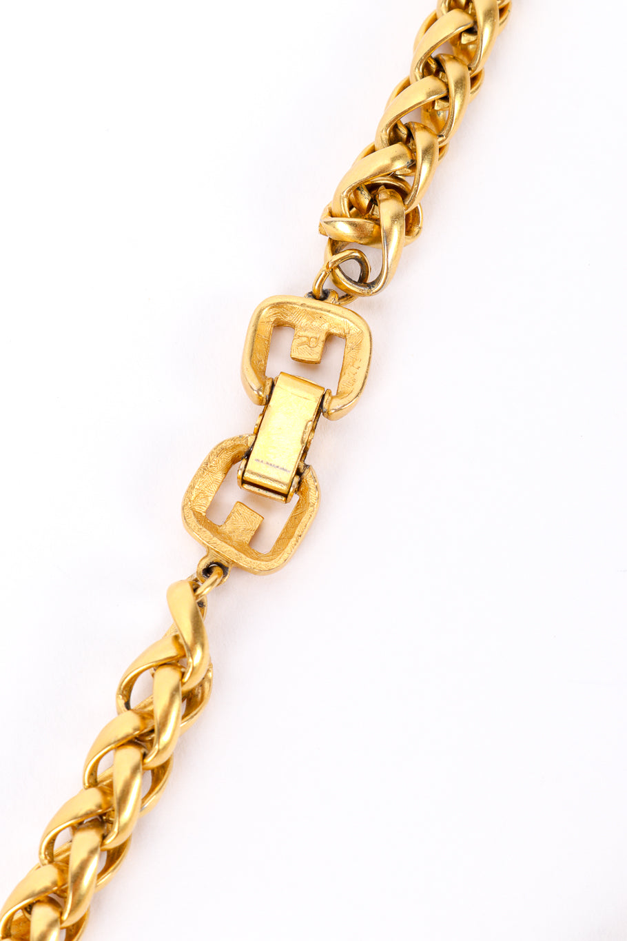 Vintage Givenchy Wheat Chain Necklace closure back @recessla
