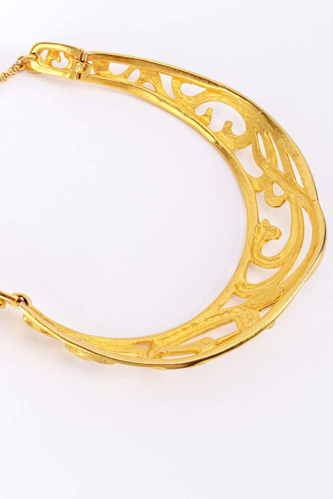Golden Vines Collar Plate Necklace by Clara back @Recess LA