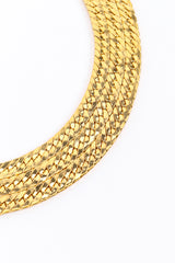 Vintage G Italy Herringbone Chain Collar Necklace chain closeup @recess la