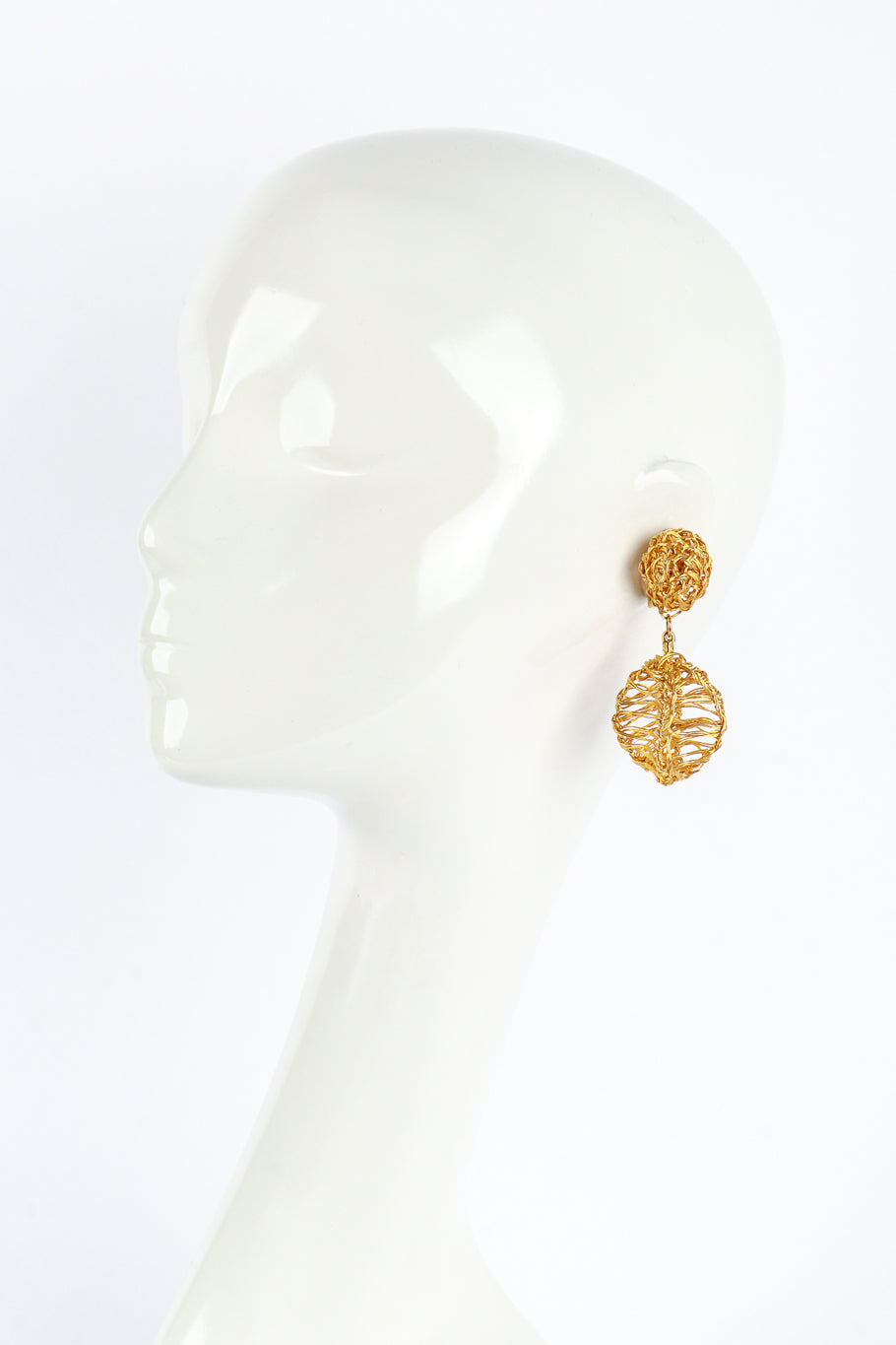 Col.Nov Co Gold Egg Drop Earrings mannequin @RECESS LA