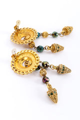 Vintage Claire Deve Byzantine Charm Drop Earrings back view of clip on unhinged @Recessla