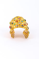 Vintage Crystal Honeycomb Cuff Bracelet front @recessla