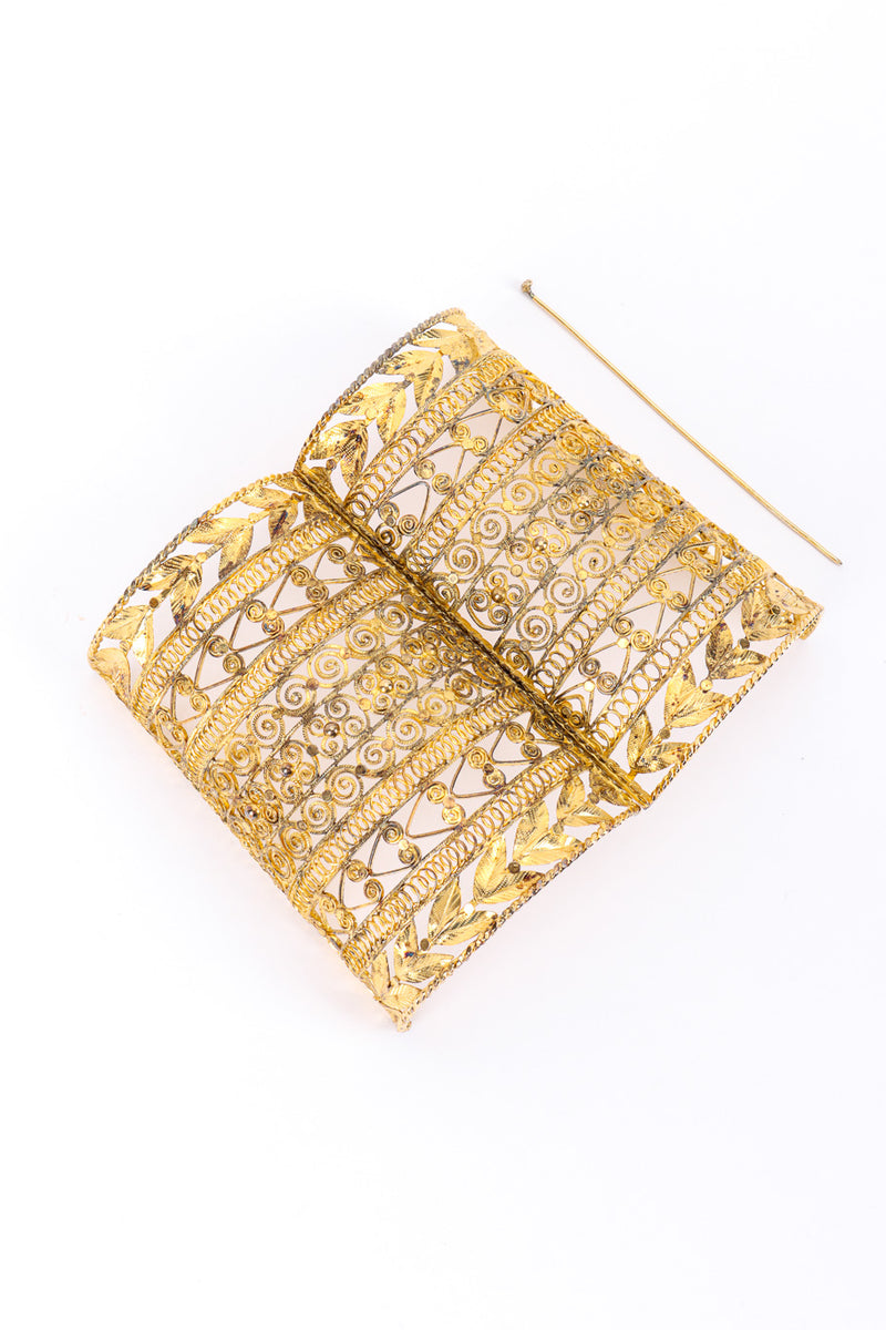 Vintage Long Filigree Cuff Bracelet II exterior unhinged @recessla