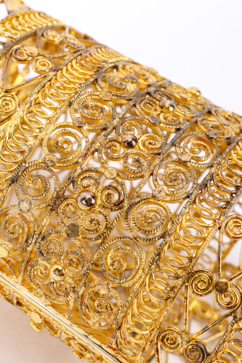 Vintage Long Filigree Cuff Bracelet II exterior closeup @recessla