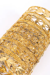 Vintage Long Filigree Cuff Bracelet I tarnish closeup @recessla