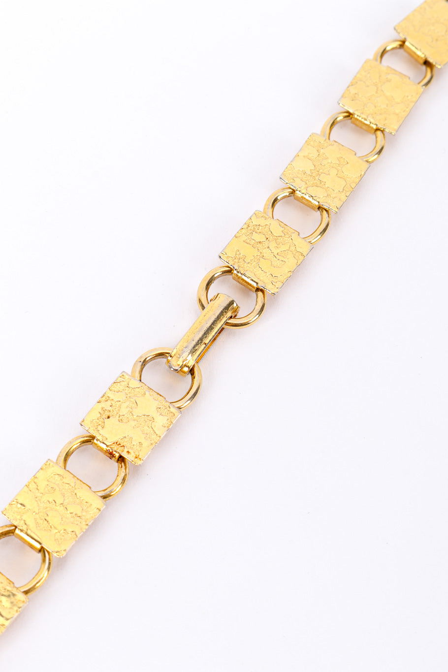 Vintage Brutalist Tiered Tablet Necklace chain front view @recessla