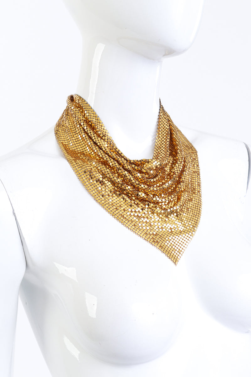 Whiting & Davis Chain Mesh Bib Necklace IV on mannequin @RECESS LA