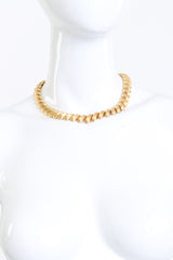 St.John Brushed Twist Link Collar Necklace on mannequin @RECESS LA