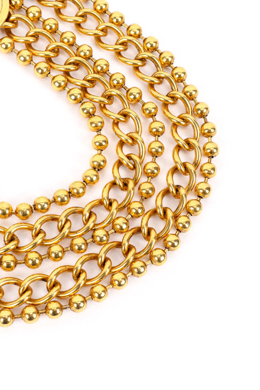 Vintage Multistrand Medallion Necklace chain closeup @recess la