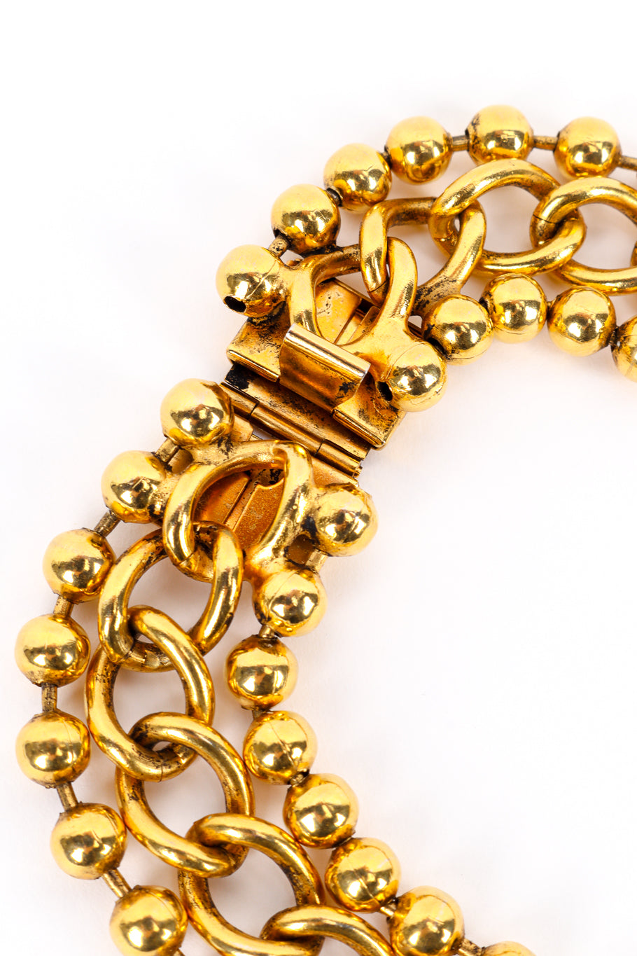 Vintage Multistrand Medallion Necklace closure closeup @recess la